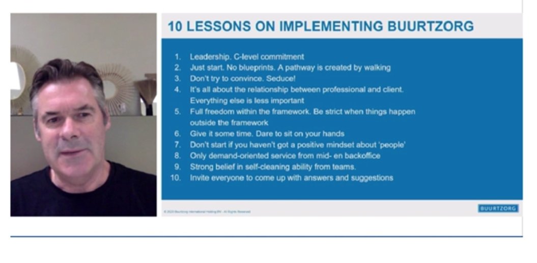 Mielenkiintoisia oppeja itseohjautuvuudesta, Buurtzorgin tarina ja kokemukset @ItlaSaatio ja <a href="/varma_tweet/">Työeläkeyhtiö Varma</a> järjestämässä webinaarissa. Pohjalla luottamus ja periaatteena painoarvo ihmisissä eikä byrokratiassa. #itseohjautuvatorganisaatiot