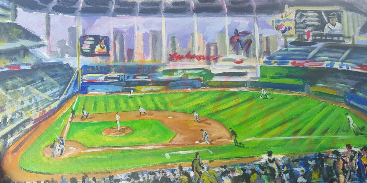 19/09/09St Petersburg to MiamiMLB Ballpark 23/30 Marlins Park @Marlins vs  @BrewersThe most glamorous of all the ballparks-Stylish and sleek, Marlins park is perfect for this city. Spoke to the wonderful  @KellySaco of  @FOXSportsFL while painting! #DiamondsOnCanvas  #AndyBrown