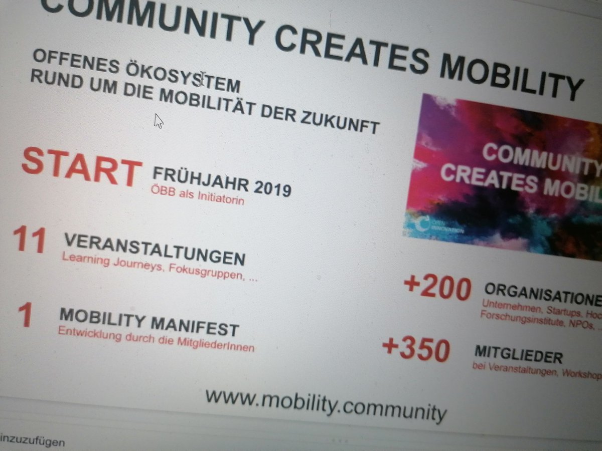 caissarl's tweet photo. @mhgiesswein introducing #communitycreatesmobility #openinnovation #participation #cocreation https://t.co/GMW5kw1DvK