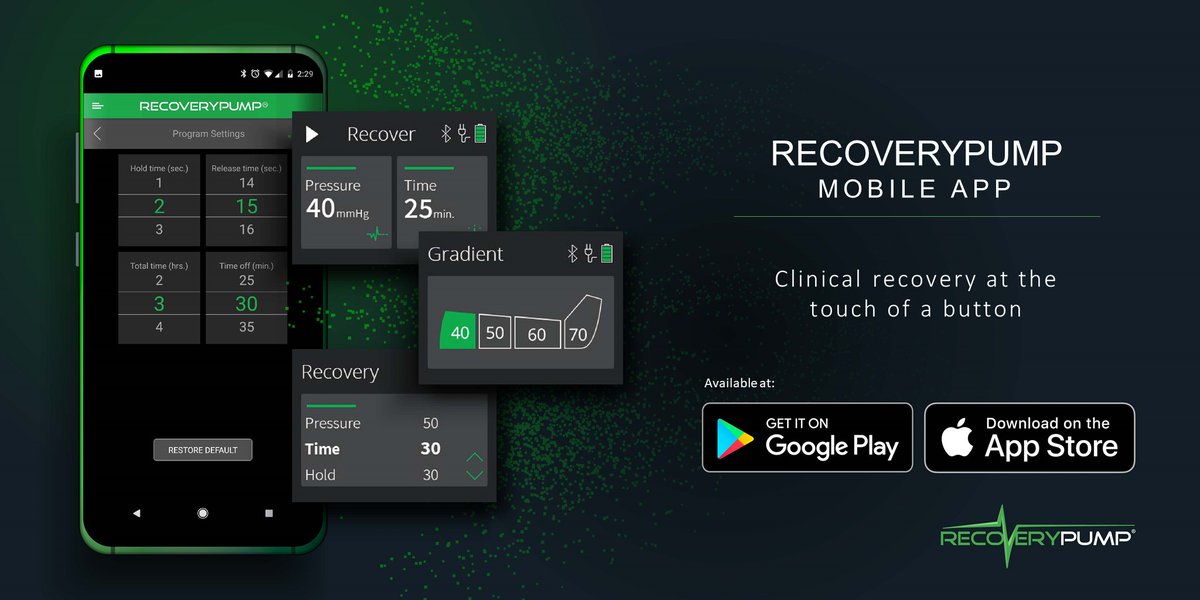Use our #RecoveryPump app with our Bluetooth enabled RPX 2020 and get clinical recovery controlled from the palm of your hand. The RecoveryPump app allows you to adjust your settings, save &amp; share protocols and track usage data! Learn more &gt; zcu.io/OCT4