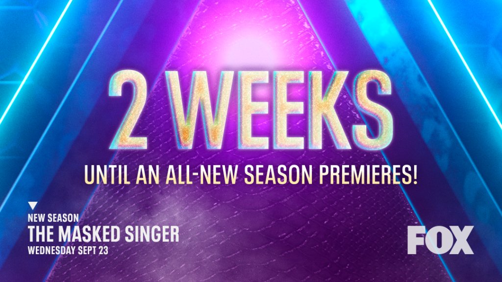 We're just 2️⃣ weeks away from a new season of #TheMaskedSinger!

Meet the masks in the Super Sneak Peek Sunday after the game and in the premiere, Wednesday, September 23 at 8/7c. 🎭