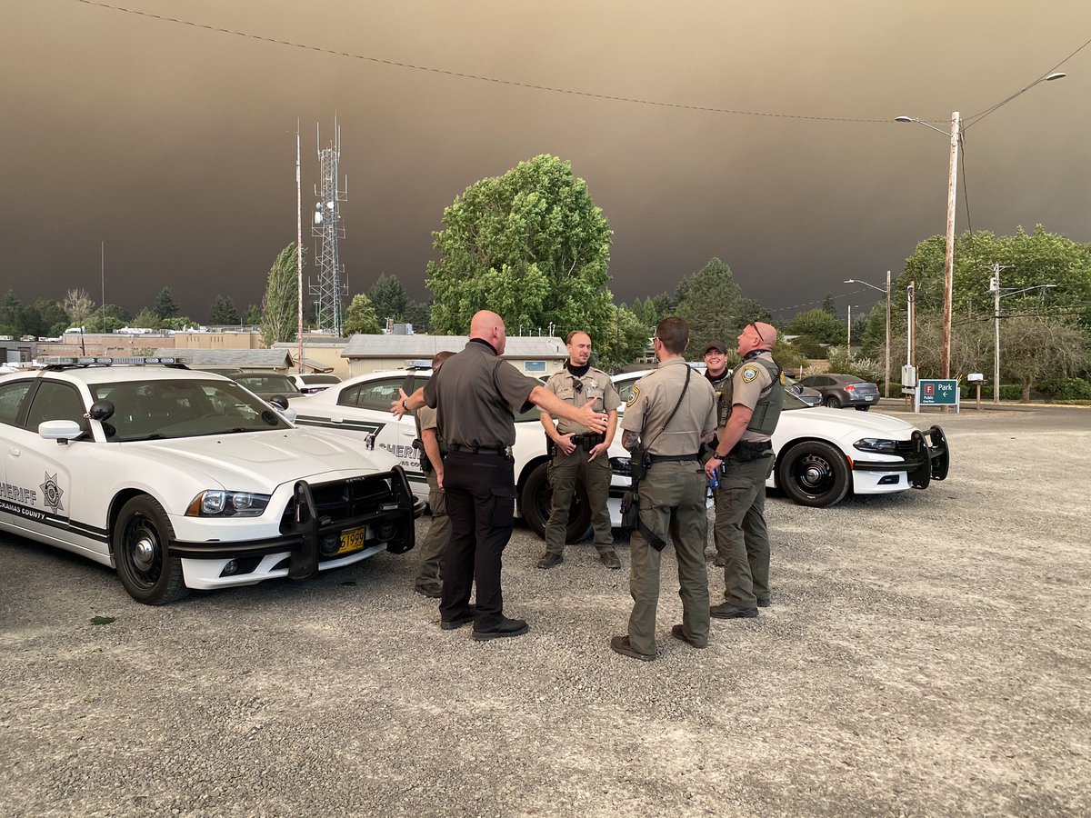 These are some of our 3rd shift deputies getting ready to hit the streets 4 hours early today.  #ClackamasFires  #fire  #deputy