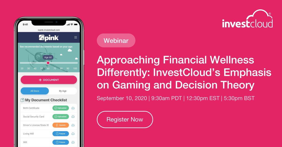 Last chance to register for tomorrows #InvestCloud #webinar! 
Join us to hear more about InvestCloud’s unique approach to holistic #financialwellness, brought to life by #design and #behavioralscience. 

Register here: events.investcloud.com/invfinancialwe…