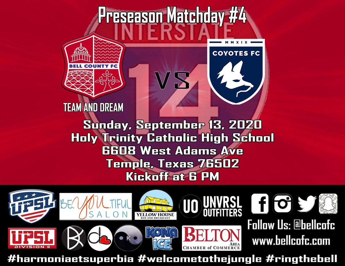 We’re back in preseason action this weekend with a derby match! We stay close to home as we play Coyotes FC in the I-14 Derby. Go Bengals!🐯⚽️