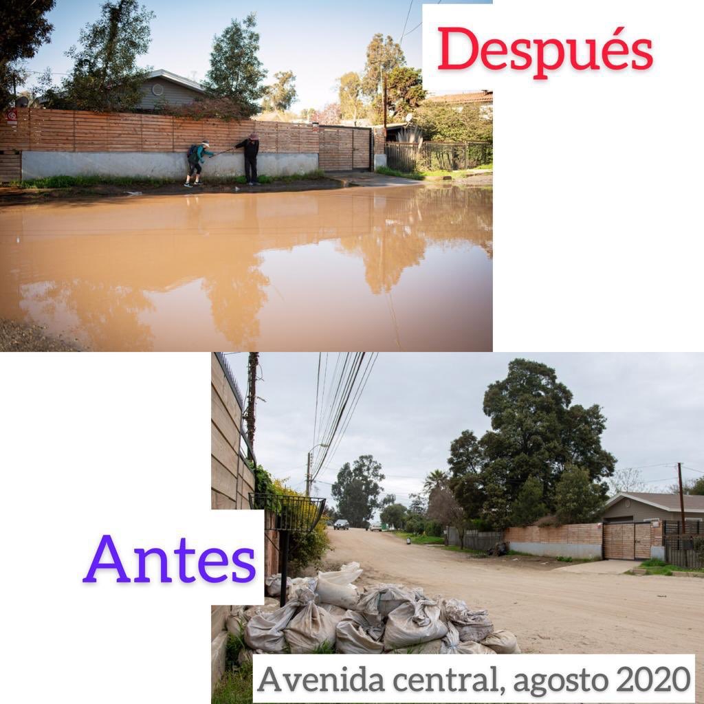 InclusivoLos's tweet photo. ANTES Y DESPUÉS DE LAS LLUVIAS DE LAS SEMANAS PASADAS #losromeros #concon Estas inundaciones SIGUEN hasta el día hoy, a pesar de que ya han pasado días de las lluvias! Necesitamos una solución ya! #pavimentolosromeros #losromerosinclusivo #nomasbarro https://t.co/kWbpSQIwJe