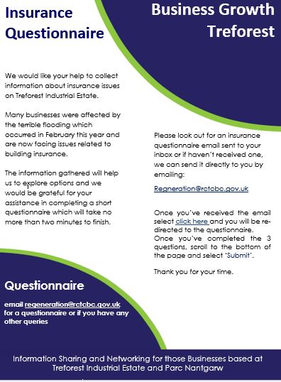 If you're a business on Treforest Ind Est, we would like your help to complete a short flooding questionnaire #Treforest #StormDennis #flooding #businessgrowth