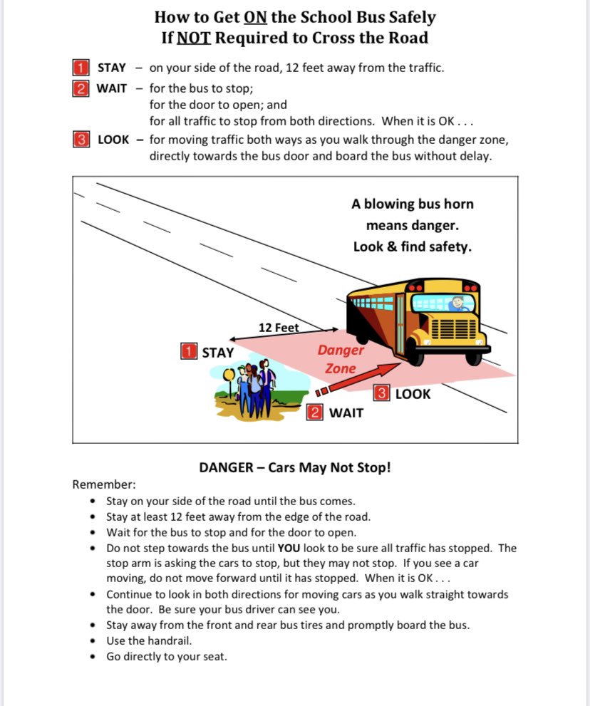 School bus safety is important for everyone to review on a yearly basis.
· Unscheduled Stops – youtube.com/watch?v=T5Lu-9…
· Paying Attention – youtube.com/watch?v=PSe9D-…
· Dropped Item – youtube.com/watch?v=UqVvWz…