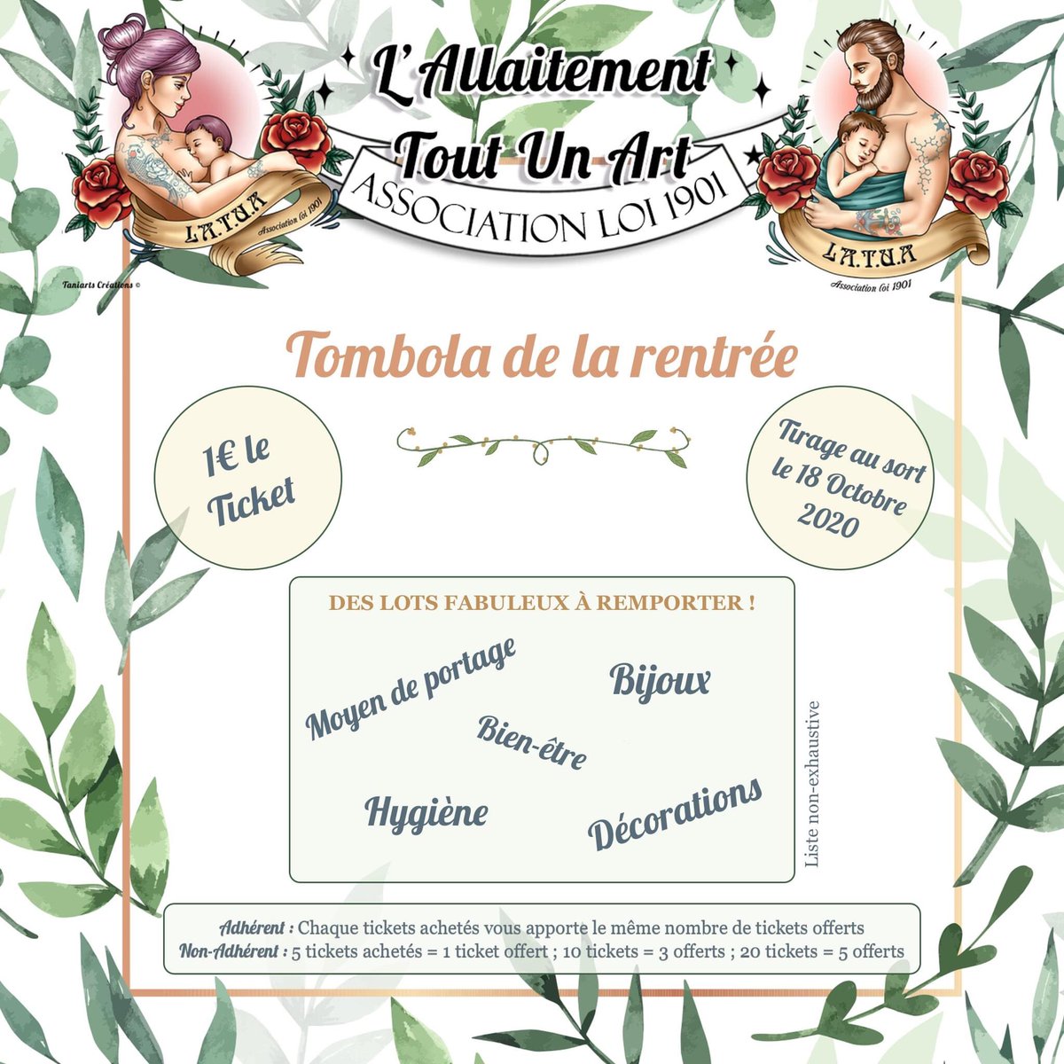 C’est la #rentreescolaire2020 venez vite tenter votre #chance en participant à notre #tombola . Possibilité de multiplier vos chances en adhérant🍀 Par ici 👇 helloasso.com/associations/a… nos supers #lots dévoilés dans les jours qui viennent #allaitement #Asso