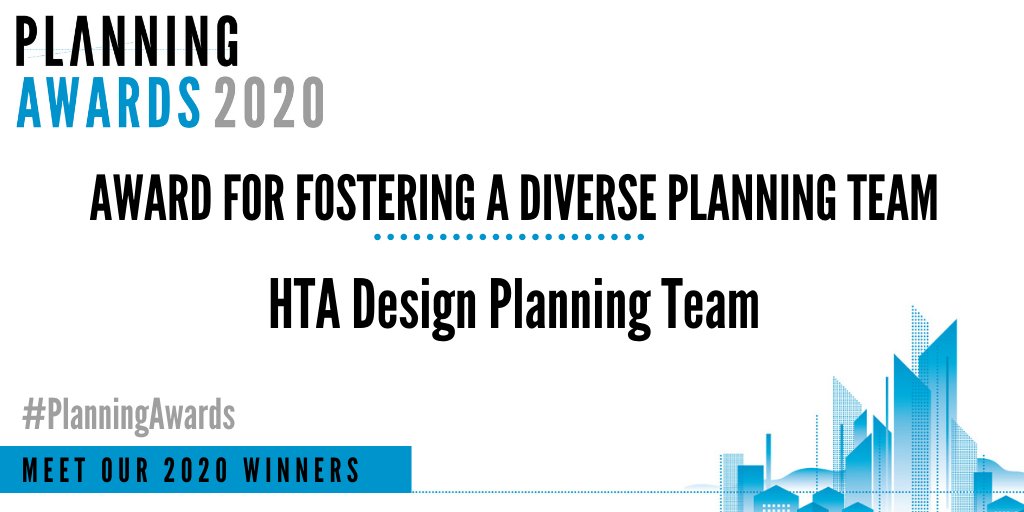 _PlanningEvents's tweet photo. The #PlanningAwards winner of the Award for fostering a diverse planning team is HTA Design LLP @HTADesignLLP https://t.co/jLkybXClQ1