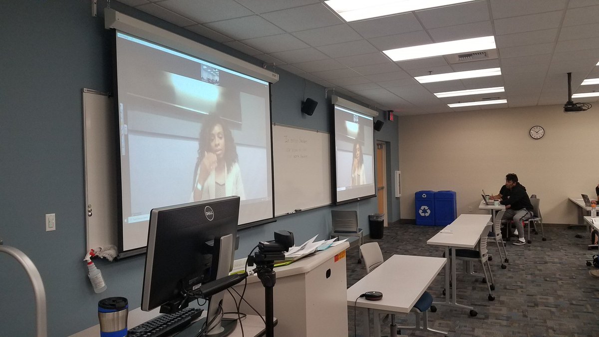 Thanks to Shavannia Williams of the <a href="/AtlantaFalcons/">Atlanta Falcons</a> for remotely joining my <a href="/MadonnaU/">Madonna University</a> sport mgmt class today to discuss marketing, her career and advice for students! They learned and are inspired. #blackgirlmagic