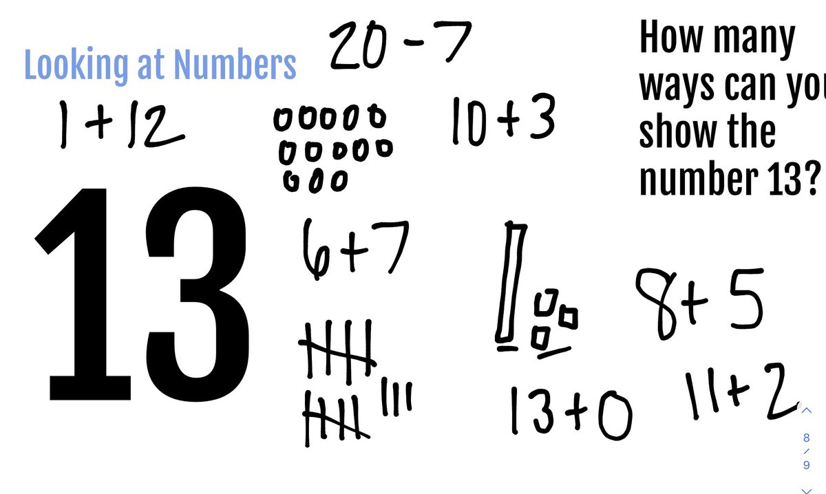 So impressed with my virtual first graders’ math thinking already! These names for numbers were unprompted- all student thinking! #virtuallearning