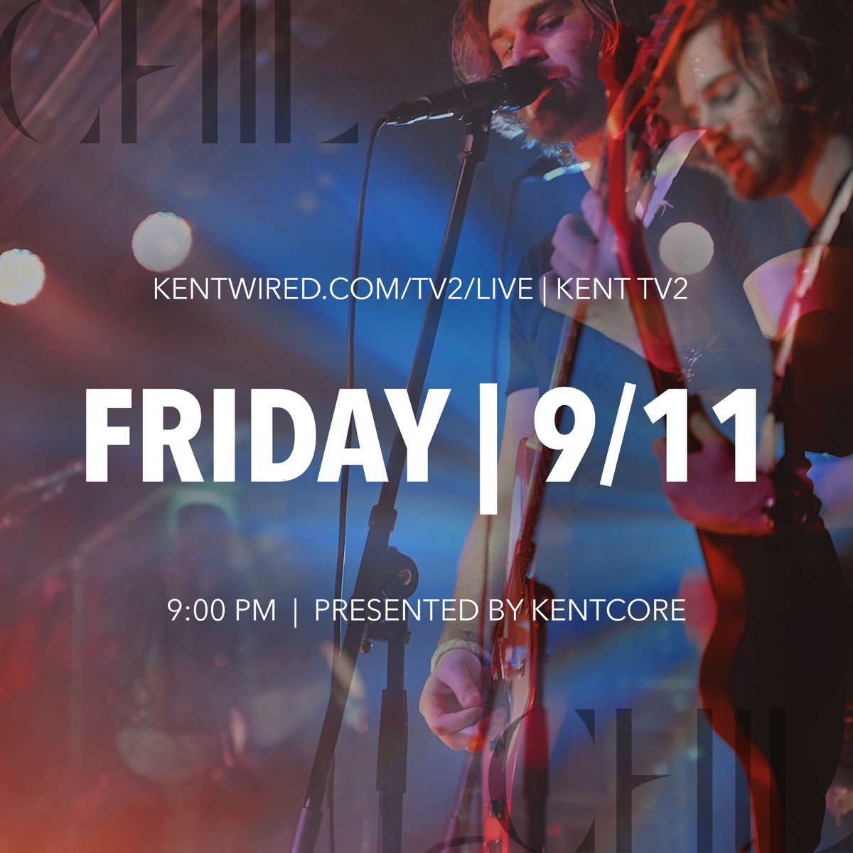 ChilRockBand's tweet photo. FRIDAY NIGHT ◻️♦️◼️ 9pm on KentTV2 🖤🖤🖤 Photo: Jenn Kidd @kentstate @kentcoreTV2 #chilrockband #chil #kent #kentstate https://t.co/XHgrkb1Snj