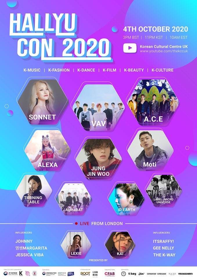 rootofficial_kr's tweet photo. Root Company is Proud to Partnership with Hallyu Con 2020 on the 4th of October 2020 at 3PM BST Live on Youtube.

Follow us on @officialrootcompany on Facebook, Instagram and Twitter to stay up to date 

#ACE #VAV #Sonnet #Alexa #Jinwoo #Moti #Turningtable #AlphaBAT https://t.co/QgeB69N0Zw