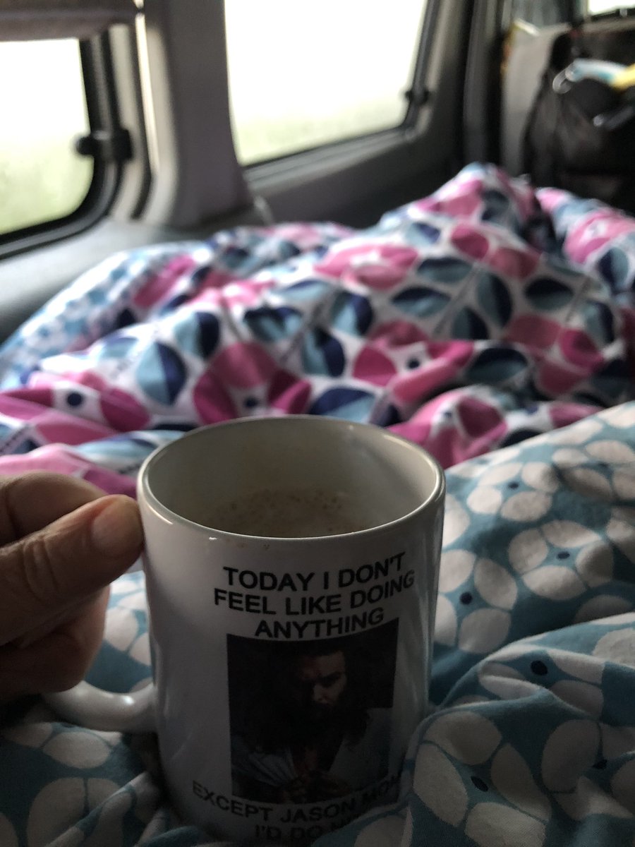 MrsP at the weekend. #vanlife #mazdabongo #cozy