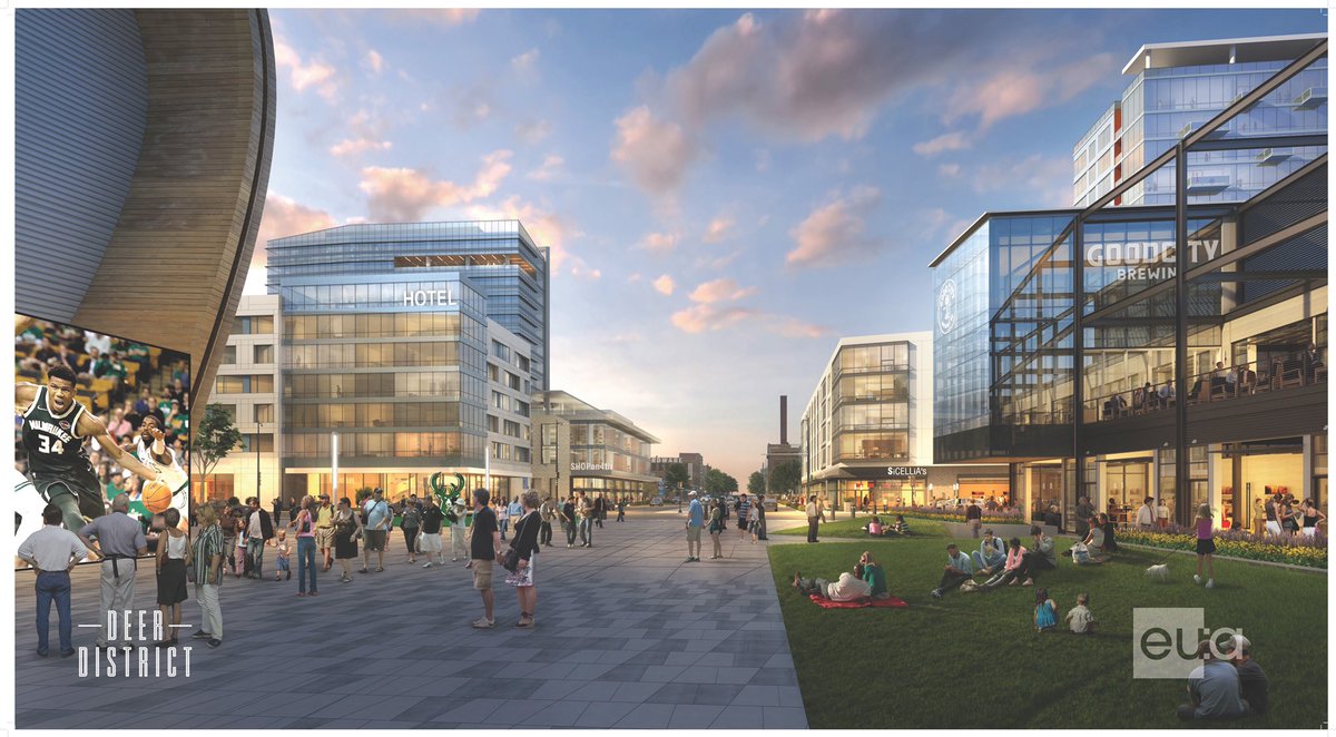 DeerDistrict's tweet photo. BIG NEWS!The @bucks have partnered with Madison-based NCG to bring a premium boutique hotel to the @deerdistrict! Located directly north of the world-class @fiservforum, the hotel will be part of @marriottintl Autograph Collection of independently owned upscale and luxury hotels. https://t.co/awjdlsPZav