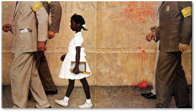 geriwithetc's tweet image. Celebrating the Sheroism of #RubyBridges, born OTD in 1954. When I think of the events of her life, and what we are experiencing now as a nation, I’m not sure how far we have come. #NormanRockwell #TheProblemWeAllLiveWith