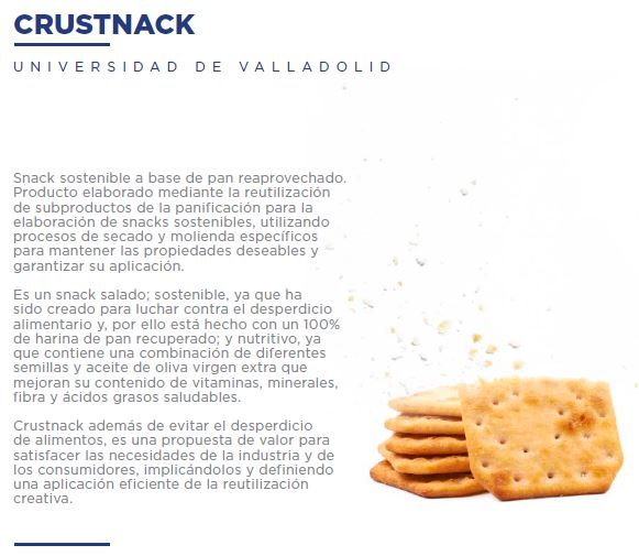 Ecotrophelia_ES's tweet photo. 7️⃣ Este es #CRUSTNACK, un 🍞 #snack salado y sostenible elaborado mediante la reutilización de #subproductos de la #panificación.
Equipo: @UVa_es
🍽 #Ecotrophelia España 2020
🖱️ https://t.co/5Fg9pPJDGX
💻 #Blog: https://t.co/vfdHW4a716 https://t.co/6daBXDKlUP