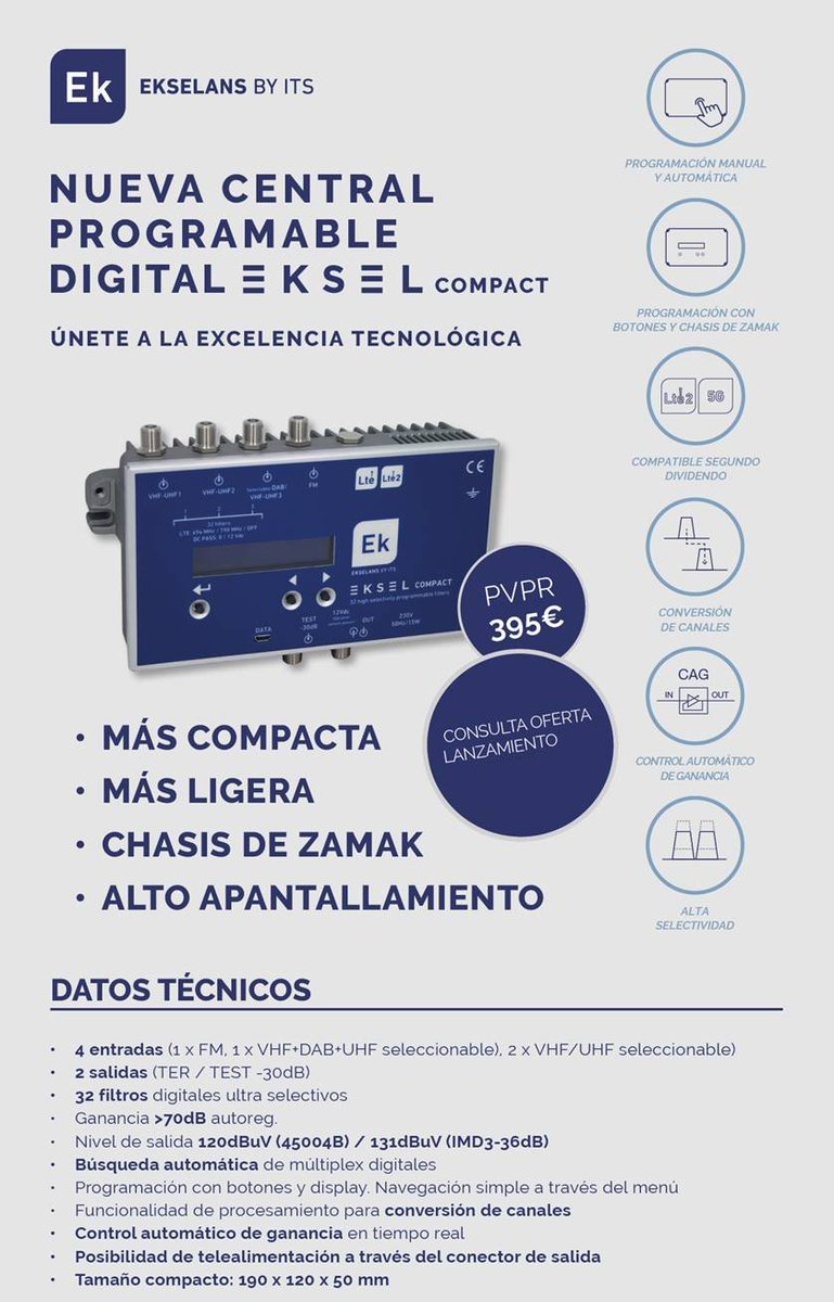 AntelecSL's tweet photo. ◾◾◾ Nueva central EK Compact ◾◾◾ - https://t.co/g4TIRt3K1l https://t.co/qgwdp01XRO