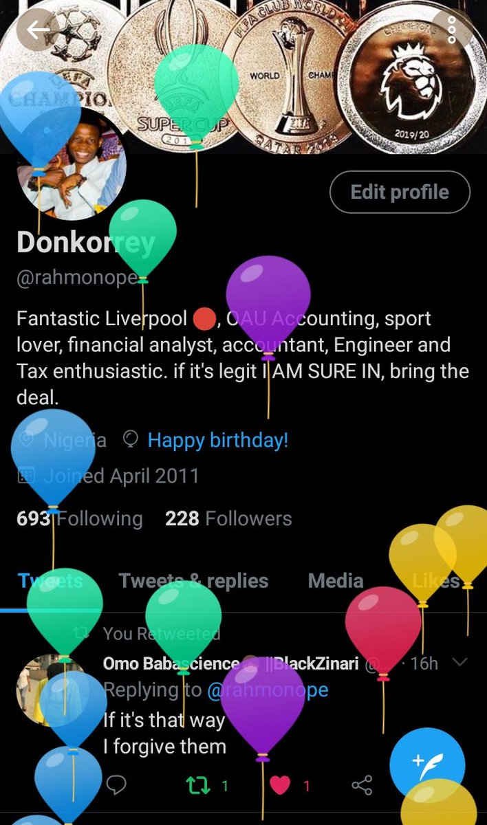 rahmonope's tweet photo. So I got my balloon today... Happy birthday To me. My self and 1. Donkorrey Opeyemi Abdur Rahman.
#prayerforme ๐ โฅ https://t.co/bvunWM3bPM