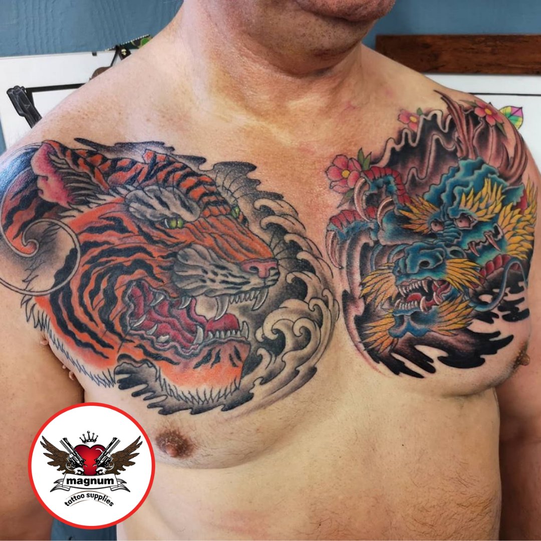 Asian style tiger tattoo on shoulder and chest | Tiger tattoo, Japanese tiger  tattoo, Tiger tattoo images