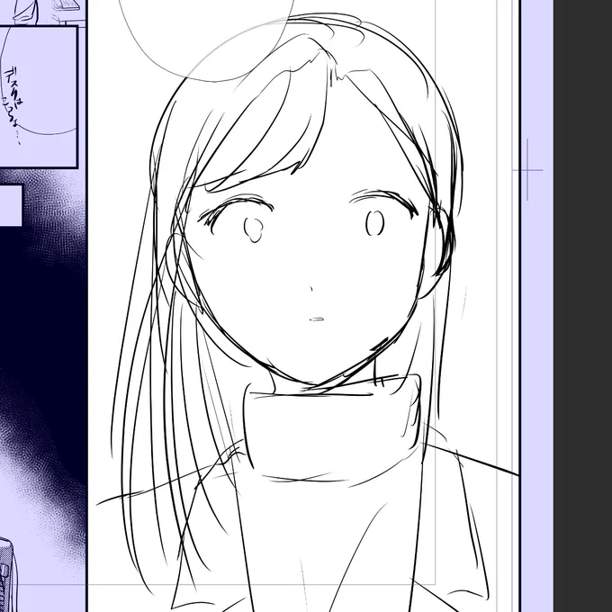 ネーム→下書き→線画 