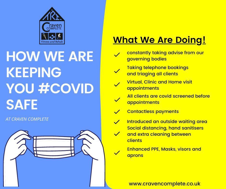 Rest assured we are doing everything in our powers to keep you #Covid safe.

📱 07857 675422
✉️ info@cravencomplete.co.uk 
💻 cravencomplete.co.uk