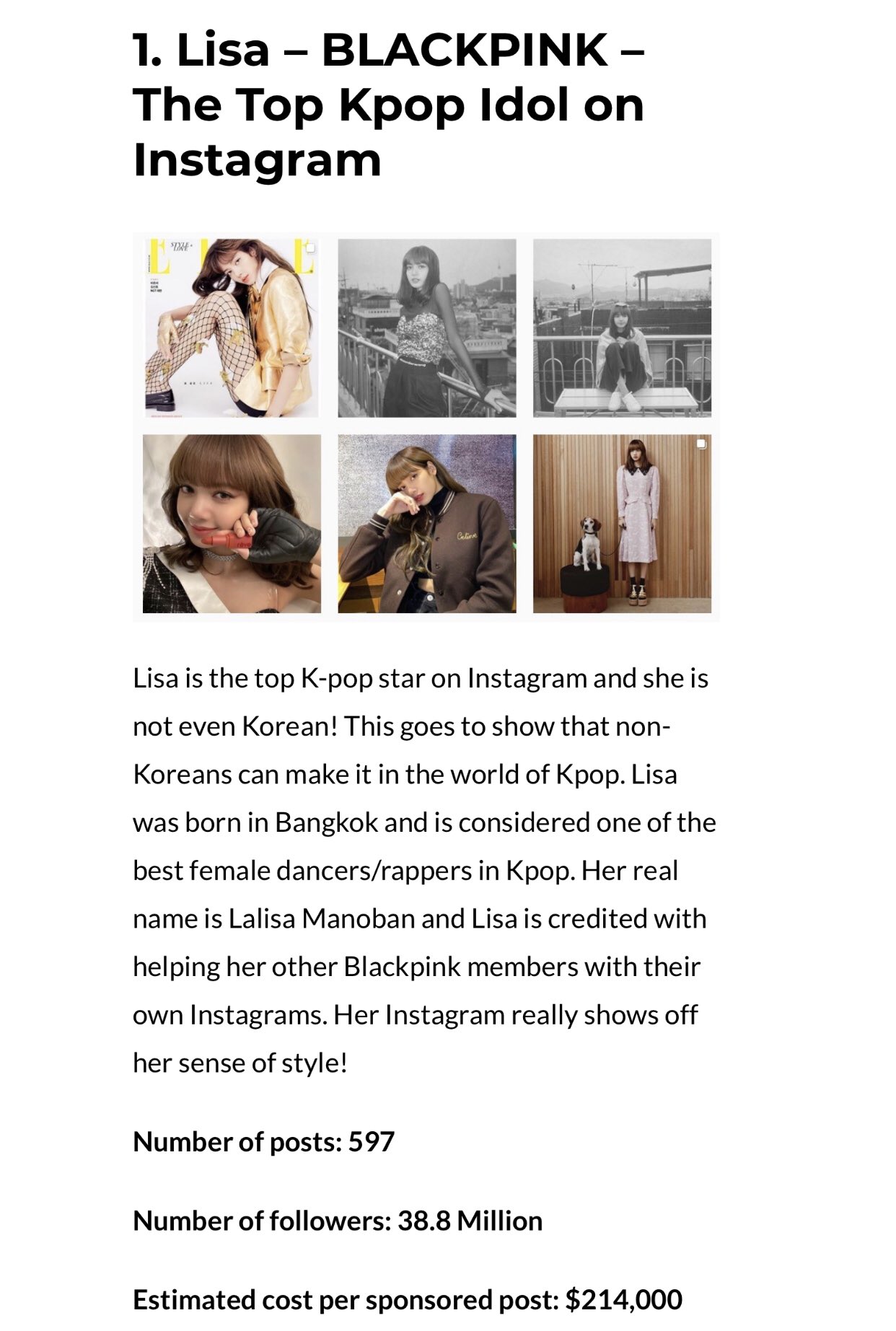 Lisa Is The Highest Paid Female Idol Allkpop Forums