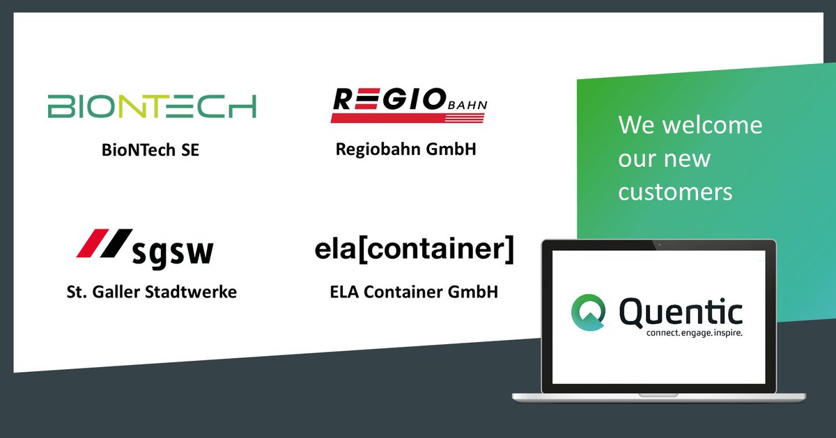 Quentic_group's tweet image. From SMEs to large corporations: Quentic can be adapted to any company structure and industry. We&apos;re pleased to welcome 4 further new customers and look forward to continuing the successful cooperation. Get to know more clients: bit.ly/2LaXGEy #EHSSoftware #CSRSoftware