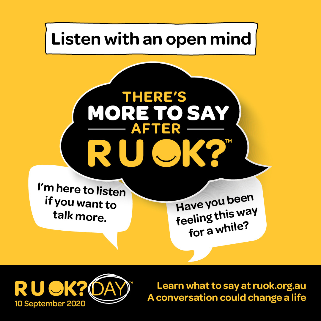<a href="/brendantong1/">brendan tong</a> It's #RUOKDay, a reminder that every day is a day to start a conversation that could change a life.

Today learn what to say after #RUOK so you can keep the conversation going when someone says they're not OK: ruok.org.au/how-to-ask #theresmoretosay #stop