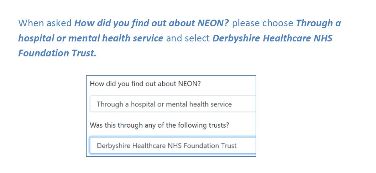 If you choose to take part and you heard about this research from us first, please select Derbyshire Healthcare NHS Foundation Trust when prompted #research #recoverystories #recovery #mentalillness #bepartofresearch @DerbyUni @DHCFT_DCHS @FirstStepsED 2/2