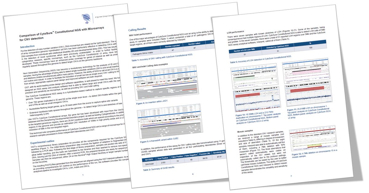 OxfordGeneTech's tweet image. OGT’s latest technical note illustrates how the CytoSure™ Constitutional NGS assay is as effective as microarrays in calling CNVs and LOH, with the additional ability to be able to detect SNVs and Indels: ogt.com/resources/lite…
 
#cytosurengs #microarrays #ngs #cytosure #ogt