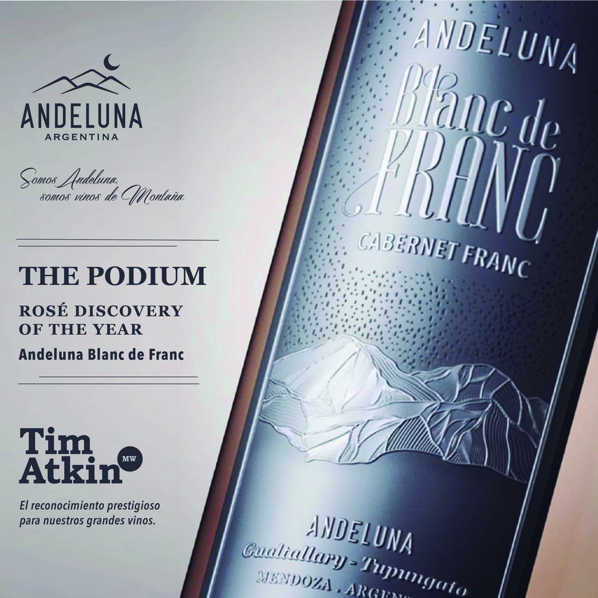 Our #WineOfTheMonth for September, <a href="/BodegaAndeluna/">Bodega Andeluna</a> Blanc de Franc 2019 is also <a href="/timatkin/">Tim Atkin</a>'s “Rosé Discovery of the Year” in his 2020 Argentina report 🍷👉 bit.ly/32dIpMA