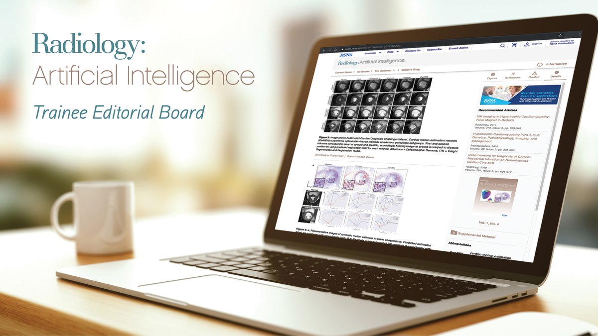 RSNA (@rsna) on Twitter photo #RadRes and #RadFellows are encouraged to apply to these unique editorial opportunities:
- <a href="/RadioGraphics/">RadioGraphics</a> Trainee Editorial Advisory Members Board (RG TEAM)
- <a href="/Radiology_AI/">Radiology: Artificial Intelligence</a> Trainee Editorial Board (TEB)
Apply by October 1 to be considered: bit.ly/330Rx63 #RadRes and #RadFellows are encouraged to apply to these unique editorial opportunities:
- <a href="/RadioGraphics/">RadioGraphics</a> Trainee Editorial Advisory Members Board (RG TEAM)
- <a href="/Radiology_AI/">Radiology: Artificial Intelligence</a> Trainee Editorial Board (TEB)
Apply by October 1 to be considered: bit.ly/330Rx63