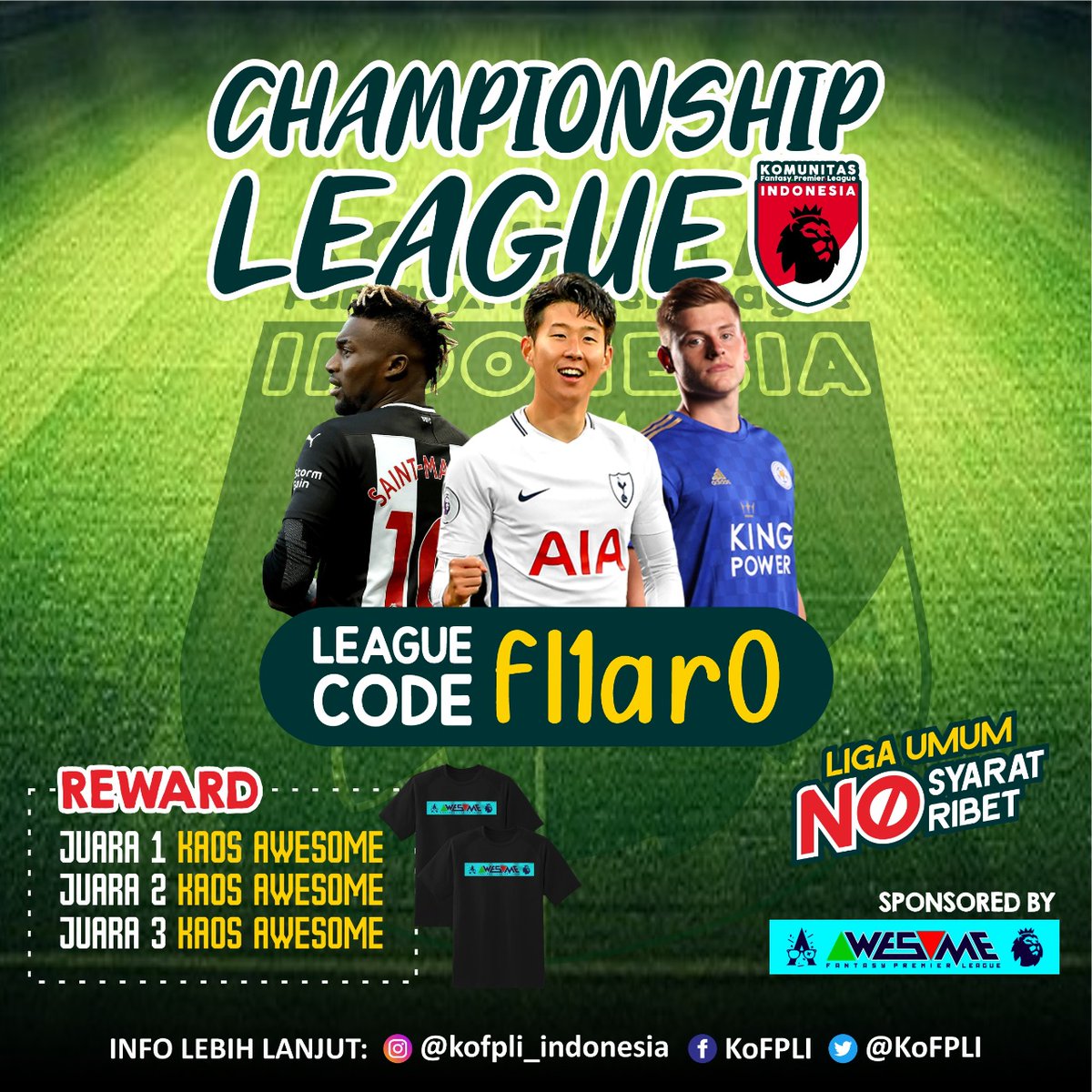 KoFPLI's tweet photo. HERE WE GO !!!

CHAMPIONSHIP LEAGUE (LIGA UMUM) GAK ADA SYARAT APA-APA 1000 AKUN JUGA BOLEH !!!

GAASSSSSS 🚀 https://t.co/DoMdVWr9Xw