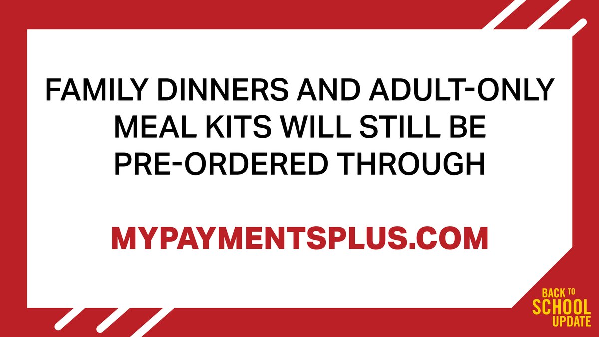 FREE MEALS!! Starting 9.14.20, meal kits will be available at NO CHARGE to all children ages 0-18. For more information: 
bit.ly/2ZlaXl7