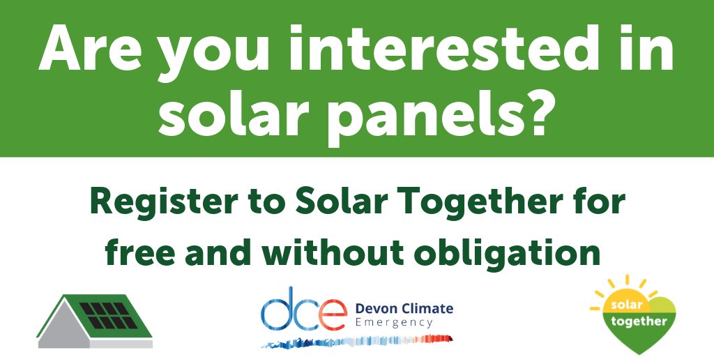 HousingTDC's tweet photo. If you’re a homeowner or landlord, take advantage of the new solar panel buying scheme. Generate clean electricity and cut energy bills. Register your interest today. https://t.co/k1CyQN1kS8 No obligation to install. #SolarTogetherDevon @DevonClimate https://t.co/XMnz1Ua4lF