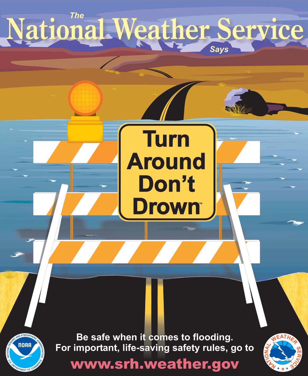 More rain today, watch for water over roadways, especially in low water crossing areas.