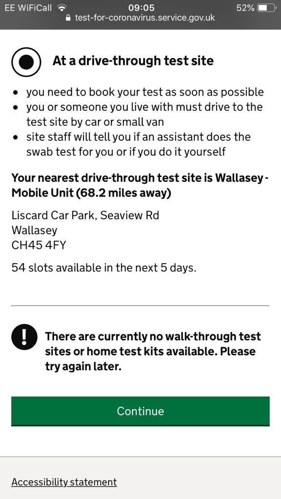I tried to book another test this morning - they offered me one near LIVERPOOL....