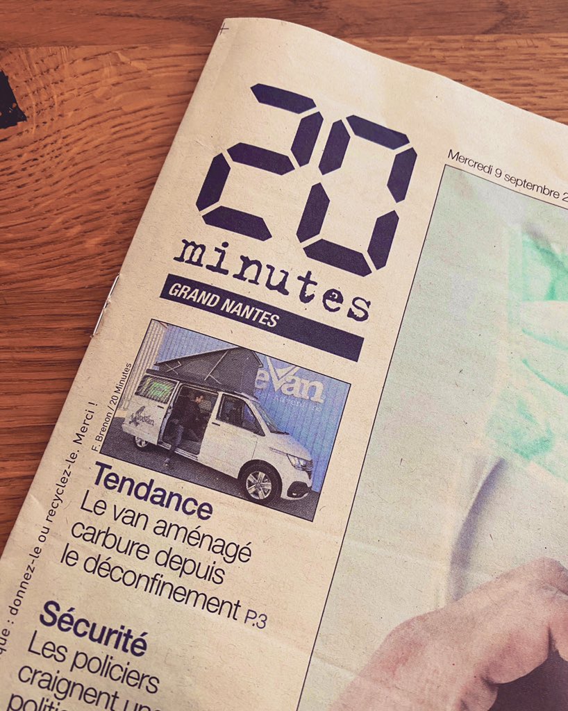 padamRP's tweet photo. [Parution] @we_van dans le @20minutesnantes du jour ! Très bel article à découvrir page 3 
RP by @padamrp 
#wevan #20minutes #media #tourisme #microaventure https://t.co/mCrGQiDlhz