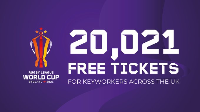 As it's Emergency Services Day, we want to say a huge thank you to our incredible emergency service crews!

👏 To show our gratitude, we're giving away 20,021 free #RLWC2021 tickets to those who work in health &amp; social care and other key workers: bit.ly/35x9Zqb 

#999Day