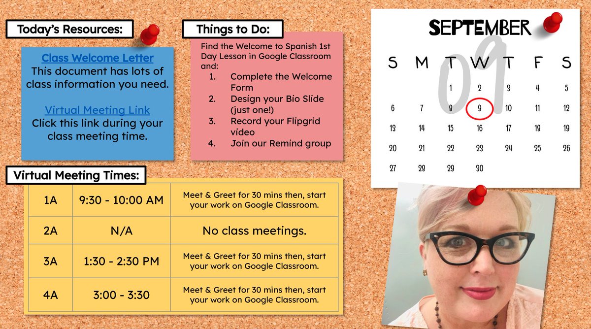 alenord's tweet photo. Trying out another @SlidesManiaSM template as a starting point for students within Google Classroom. Not trying to be redundant, but even more clear about what the day should look like for students while working online. #langchat #edchat https://t.co/mfKcNIeqU1