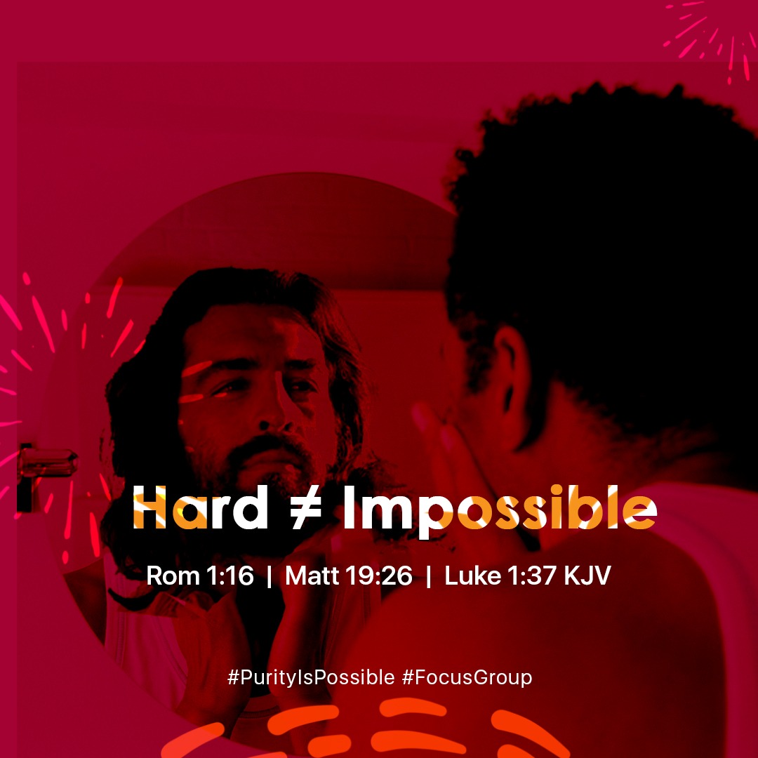 Me: Stains, opooor!
Jesus: Hyssop, opooor! (Ps 51:7 KJV)

Purity is Possible (Luk 1:37 KJV)
Hard ≠ Impossible

#PurityIsPossible #SinglzSummit #HardThings (7/7)
#FocusGroup