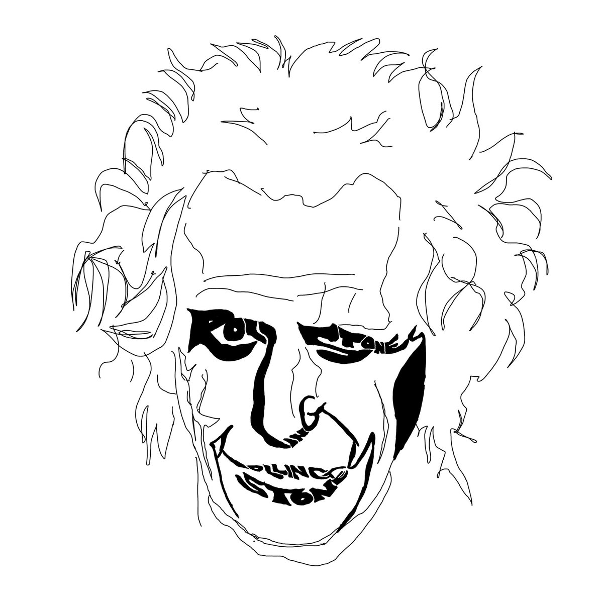 サイトーセーゾー Saitoseizo 文字絵 Rolling Stones 初来日の東京ドーム公演以来 彼らとは会っていない 嗚呼miss You Rollingstones Mickjagger Keithrichards 文字絵 イラスト