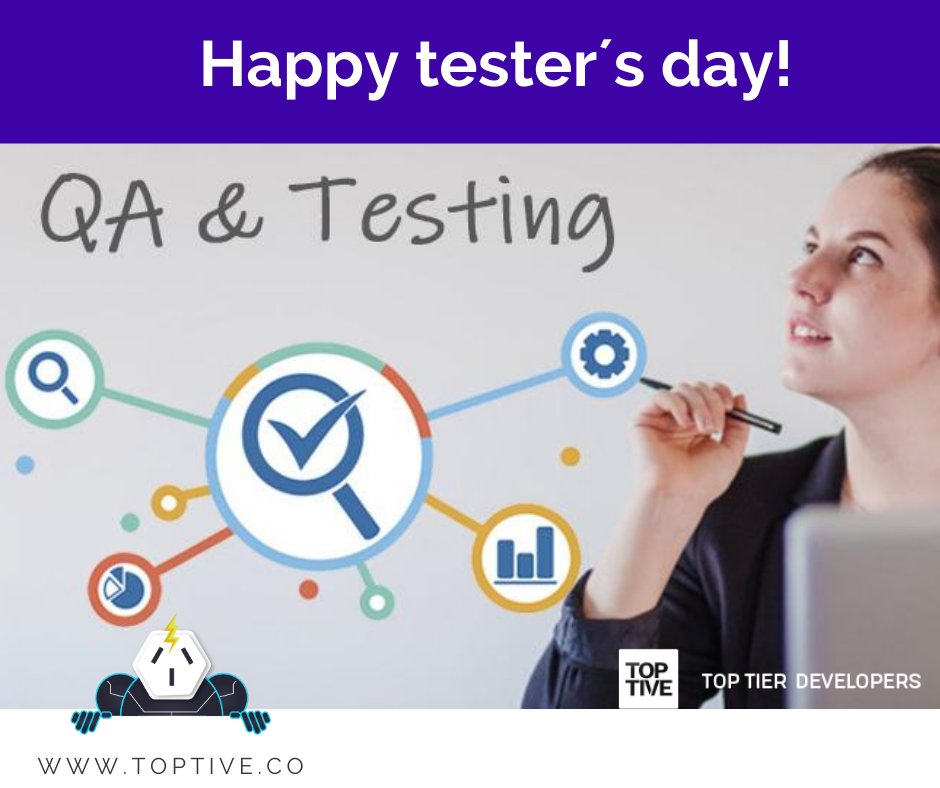 toptive's tweet photo. Happy tester´s day!! 
We’d like to congratulate all people who test applications, who strive to make the applications with great quality, passion and wish them all the best!

We especially greet our QA tester: Vicky  💕 https://t.co/ovEoknnxHX