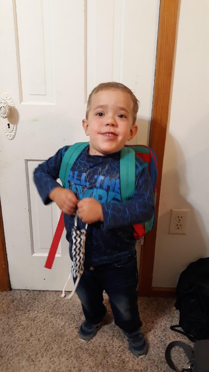 It's been a crazy 3 1/2 years since he showed up. This #stronglittleguy is off to his first day of preschool. #NF1warrior #midaorticsyndrome