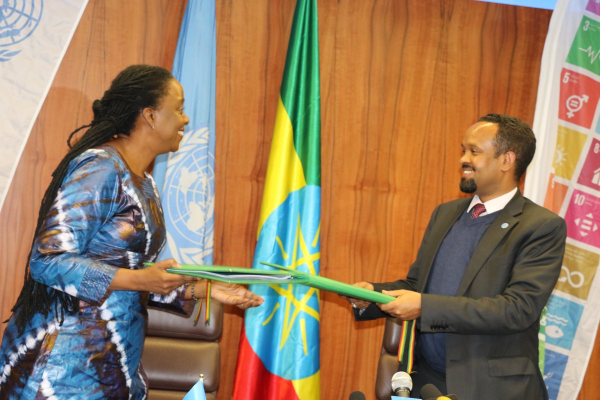 UNEthiopia's tweet image. &apos;The #cooperationframework represents the renewed commitment of the #UN system to support #Ethiopia’s dev&apos;t priorities &amp;amp; contribute to the achievement of the sustainable dev&apos;t goals in the country in an integrated manner.&apos;

-@CNSozi @MoF_Ethiopia @mfaethiopia @PMEthiopia