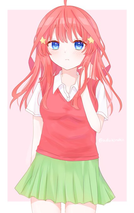 亜月るかさんがTwitterに投稿した中野五月(五等分の花嫁)のイラスト。