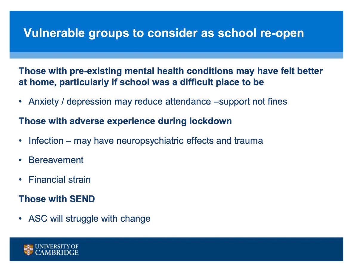 At population level, children & young people’s mental health is likely to suffer firstly due to the COVID-19 lockdown and secondly due to the resulting economic recession  @Tamsin_J_Ford at  #IoMHconf2020