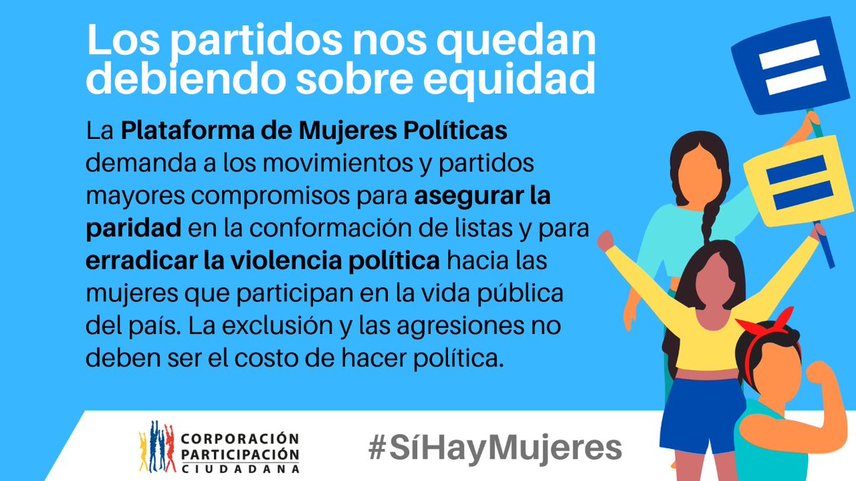 La agresión, la subestimación y la exclusión ya no tienen que ser #ElCostoDeHacerPolítica. 
Sin equidad, no hay democracia. Porque en Ecuador #SíHayMujeres. 
Aquí está nuestro manifiesto a los partidos: bit.ly/2Fjdrt4