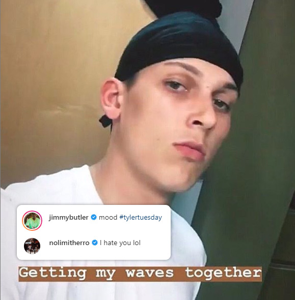 Ballislife's tweet image. Jimmy Butler's IG post 😂